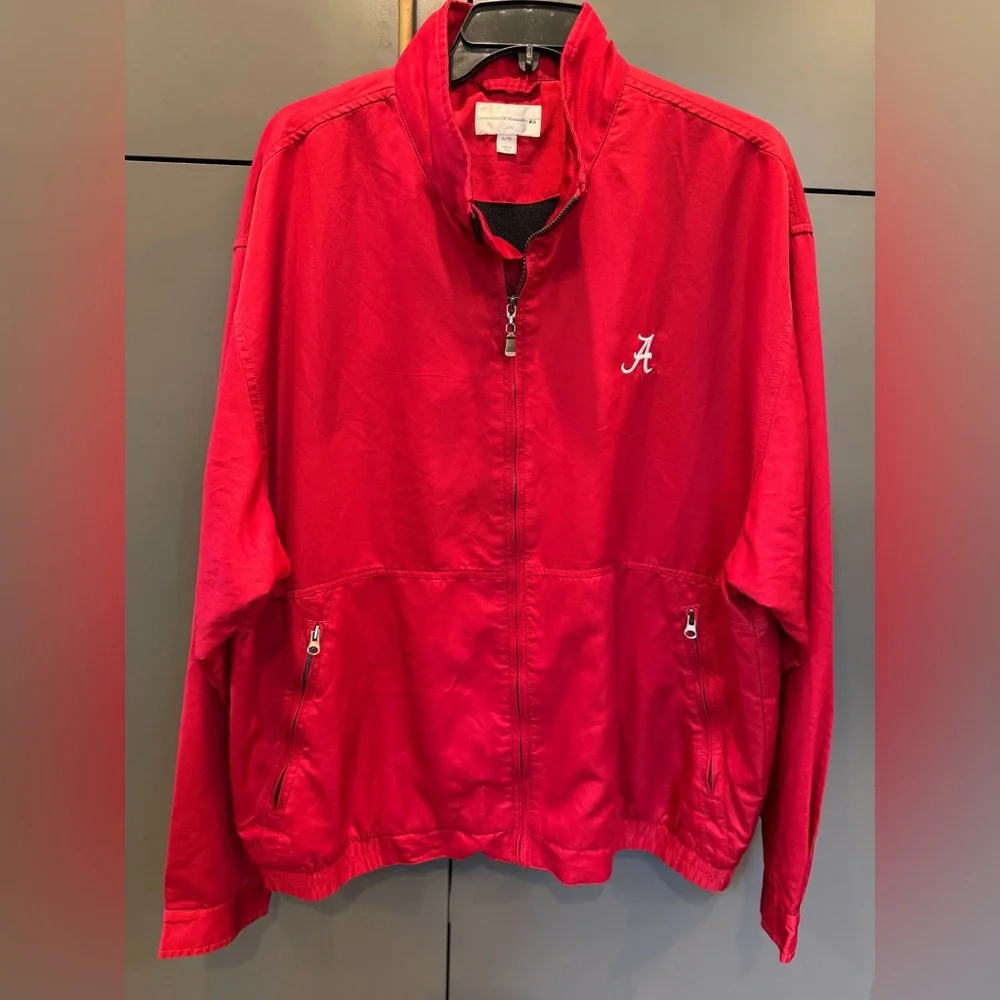 Cutter & Buck WeatherTec Alabama Crimson Tide Red Full Zip Jacket Mens Size XL